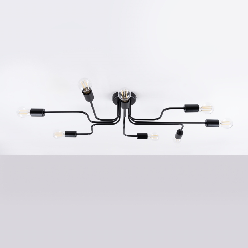 Πλαφονιέρα οροφής VECTOR 8xE27/15W/230V μαύρο
