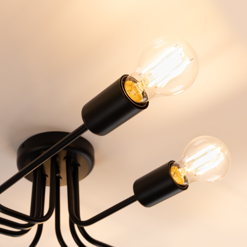 Πλαφονιέρα οροφής VECTOR 8xE27/15W/230V μαύρο