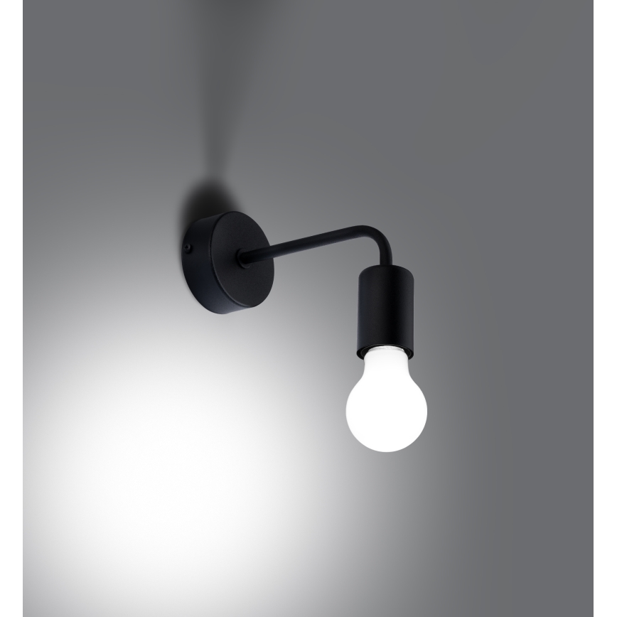 Λάμπα τοίχου NORAH 1xE27/15W/230V μαύρο