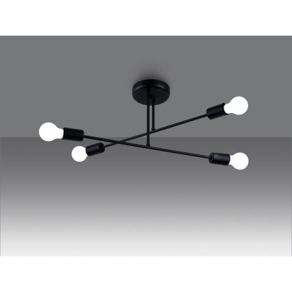 Κρεμαστό φωτιστικό NORAH 4xE27/15W/230V μαύρο