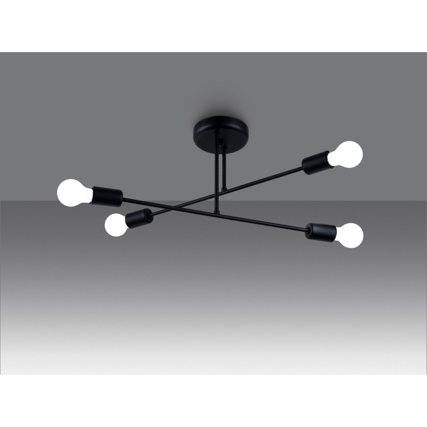 Κρεμαστό φωτιστικό NORAH 4xE27/15W/230V μαύρο