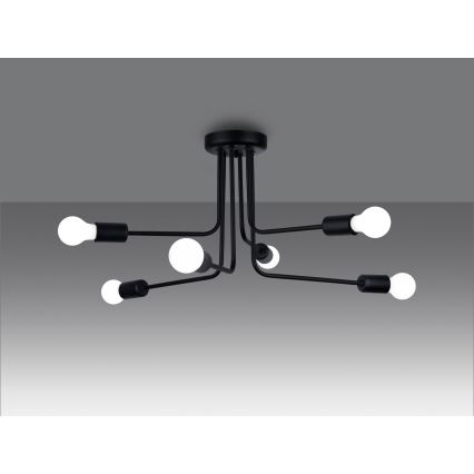 Κρεμαστό φωτιστικό NORAH 6xE27/15W/230V μαύρο