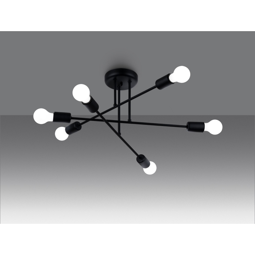 Κρεμαστό φωτιστικό NORAH 6xE27/15W/230V μαύρο
