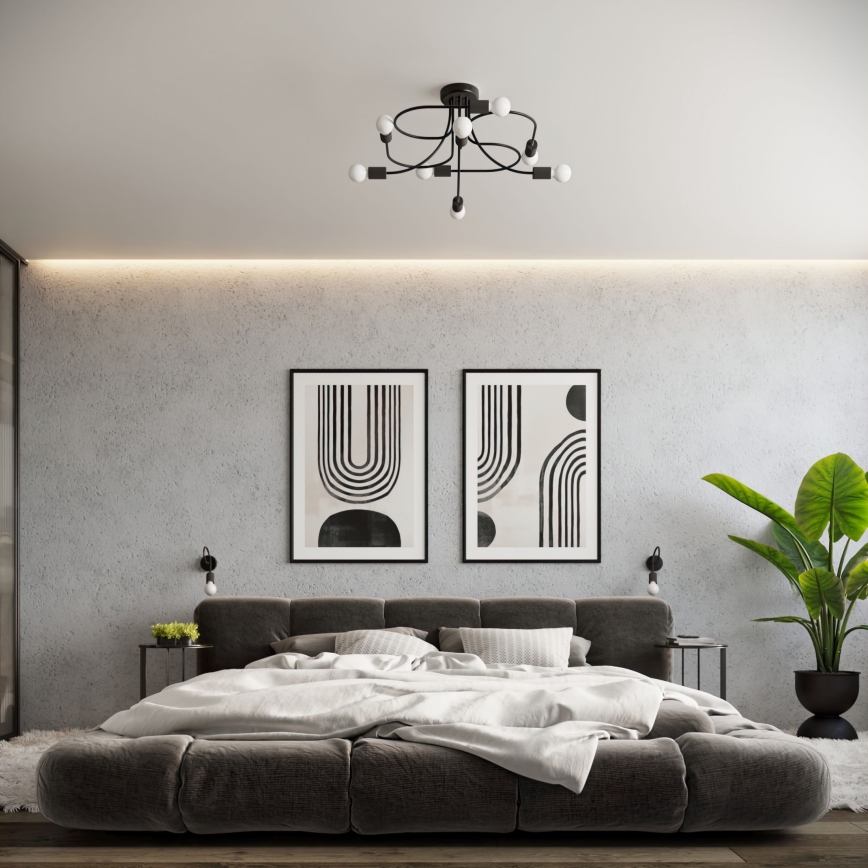 Λάμπα τοίχου LEVAR 1xE27/15W/230V μαύρο