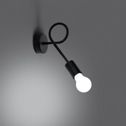 Λάμπα τοίχου LEVAR 1xE27/15W/230V μαύρο