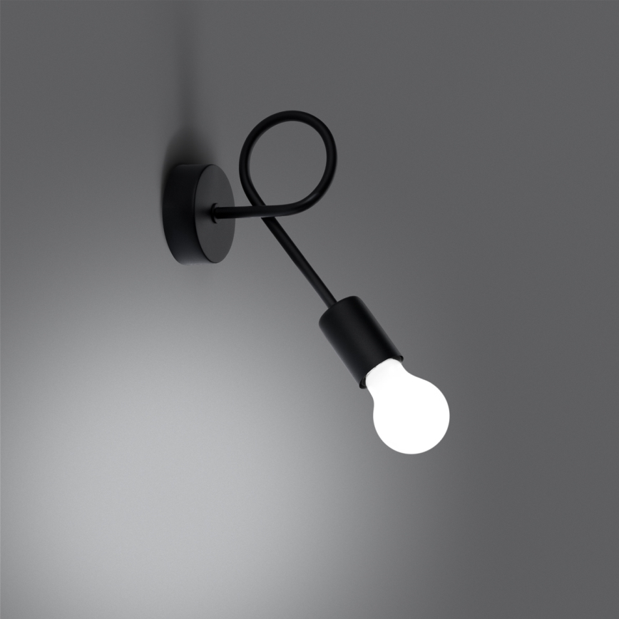 Λάμπα τοίχου LEVAR 1xE27/15W/230V μαύρο