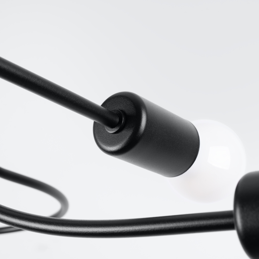 Κρεμαστό φωτιστικό LEVAR 4xE27/15W/230V μαύρο