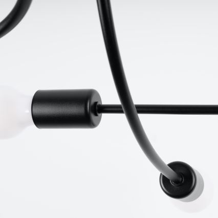 Κρεμαστό φωτιστικό LEVAR 6xE27/15W/230V μαύρο