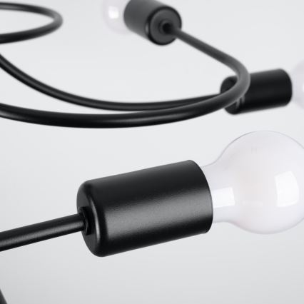 Κρεμαστό φωτιστικό LEVAR 8xE27/15W/230V μαύρο