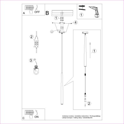 Κρεμαστό φωτιστικό οροφής BLISS 1xG9/8W/230V μαύρο