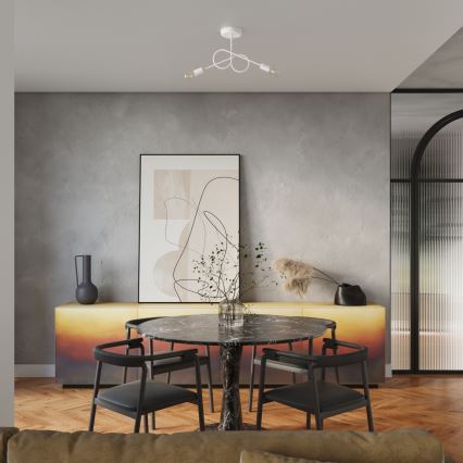 Πλαφονιέρα οροφής LOOP 2xE27/15W/230V λευκό