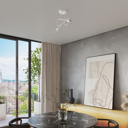 Πλαφονιέρα οροφής LOOP 2xE27/15W/230V λευκό