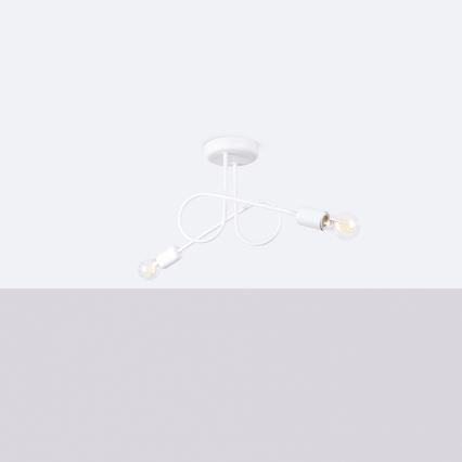 Πλαφονιέρα οροφής LOOP 2xE27/15W/230V λευκό