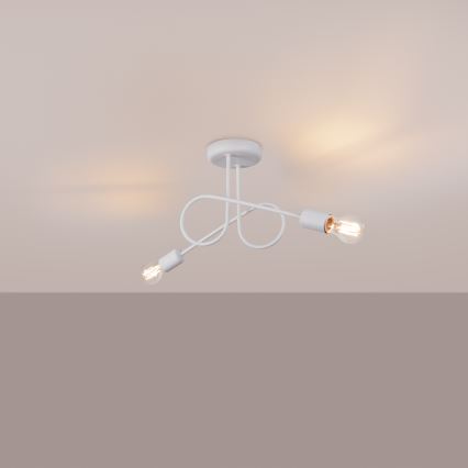 Πλαφονιέρα οροφής LOOP 2xE27/15W/230V λευκό