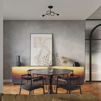 Πλαφονιέρα οροφής LOOP 2xE27/15W/230V μαύρο