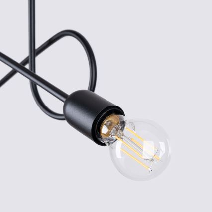 Πλαφονιέρα οροφής LOOP 2xE27/15W/230V μαύρο