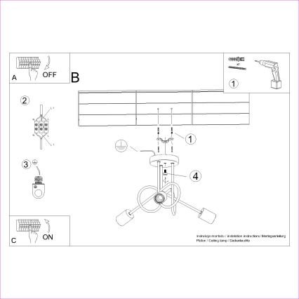 Πλαφονιέρα οροφής EMBER 3xE27/15W/230V λευκό/μπεζ/οξιά