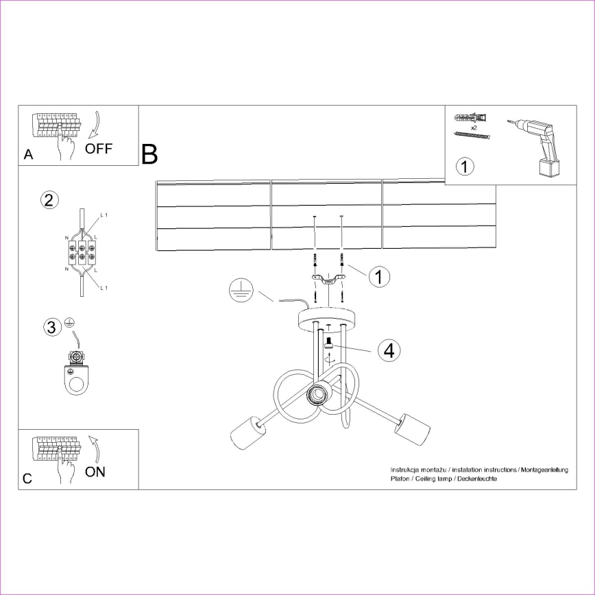 Πλαφονιέρα οροφής EMBER 3xE27/15W/230V λευκό/μπεζ/οξιά