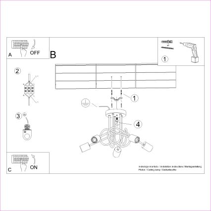 Πλαφονιέρα οροφής EMBER 5xE27/15W/230V λευκό/μπεζ/οξιά