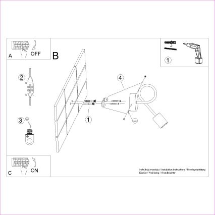 Λάμπα τοίχου EMBER 1xE27/15W/230V μαύρο/μπεζ/οξιά