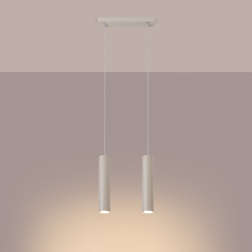 Κρεμαστό φωτιστικό οροφής LAGOS 2xGU10/10W/230V κρεμ