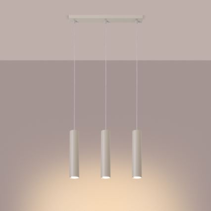 Κρεμαστό φωτιστικό οροφής LAGOS 3xGU10/10W/230V κρεμ