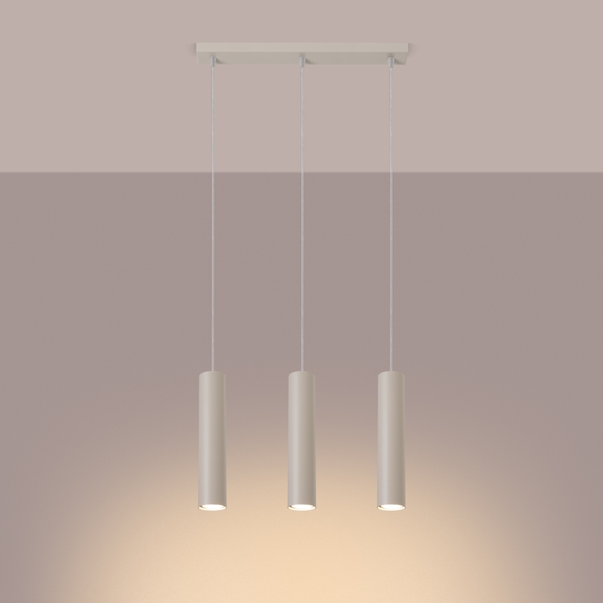 Κρεμαστό φωτιστικό οροφής LAGOS 3xGU10/10W/230V κρεμ
