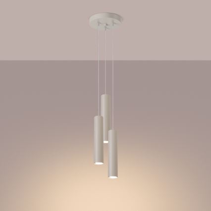 Κρεμαστό φωτιστικό οροφής LAGOS 3xGU10/10W/230V κρεμ