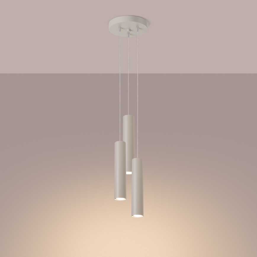 Κρεμαστό φωτιστικό οροφής LAGOS 3xGU10/10W/230V κρεμ