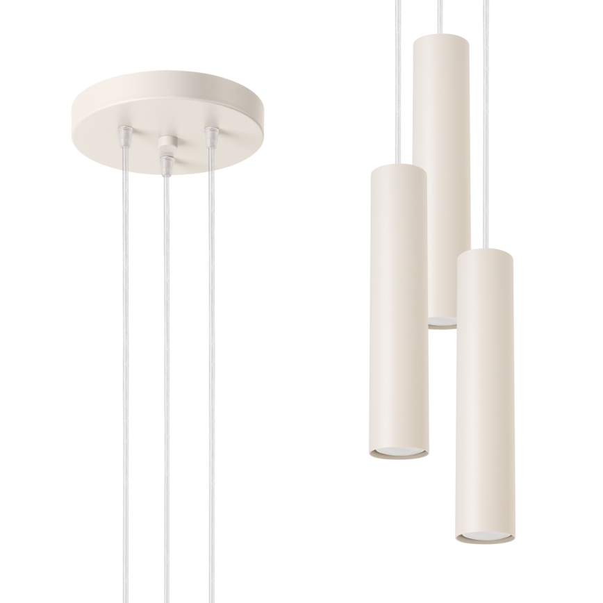 Κρεμαστό φωτιστικό οροφής LAGOS 3xGU10/10W/230V κρεμ