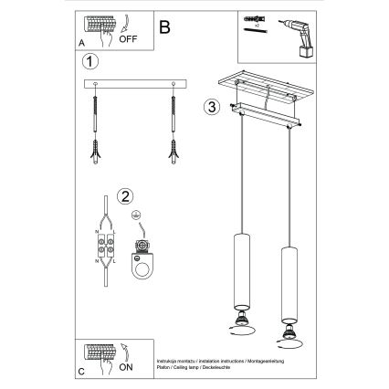 Κρεμαστό φωτιστικό οροφής LAGOS 2xGU10/10W/230V πράσινο