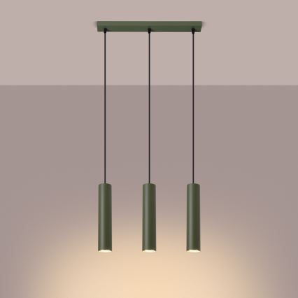 Κρεμαστό φωτιστικό οροφής LAGOS 3xGU10/10W/230V πράσινο