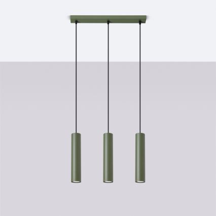 Κρεμαστό φωτιστικό οροφής LAGOS 3xGU10/10W/230V πράσινο