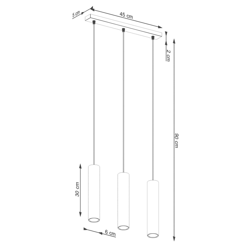 Κρεμαστό φωτιστικό οροφής LAGOS 3xGU10/10W/230V πράσινο