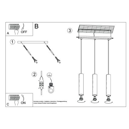 Κρεμαστό φωτιστικό οροφής LAGOS 3xGU10/10W/230V πράσινο