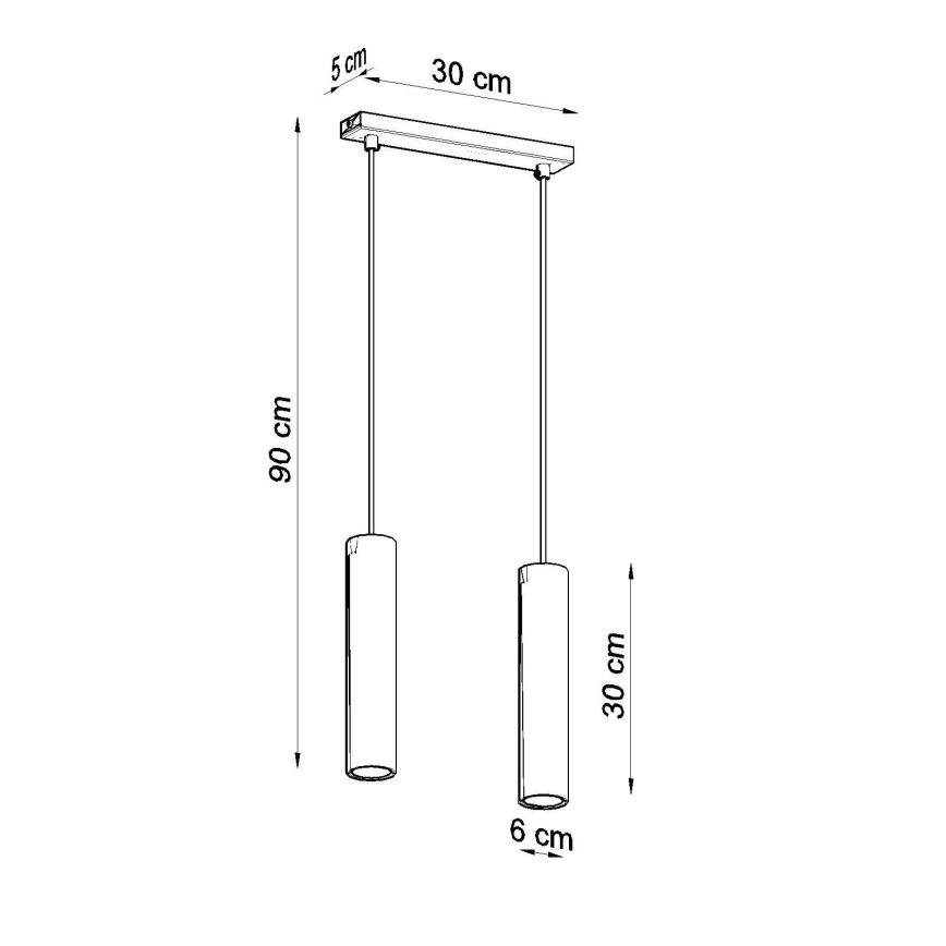 Κρεμαστό φωτιστικό οροφής LAGOS 2xGU10/10W/230V κόκκινο