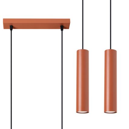 Κρεμαστό φωτιστικό οροφής LAGOS 2xGU10/10W/230V κόκκινο