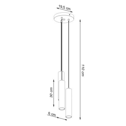 Κρεμαστό φωτιστικό οροφής LAGOS 3xGU10/10W/230V κόκκινο