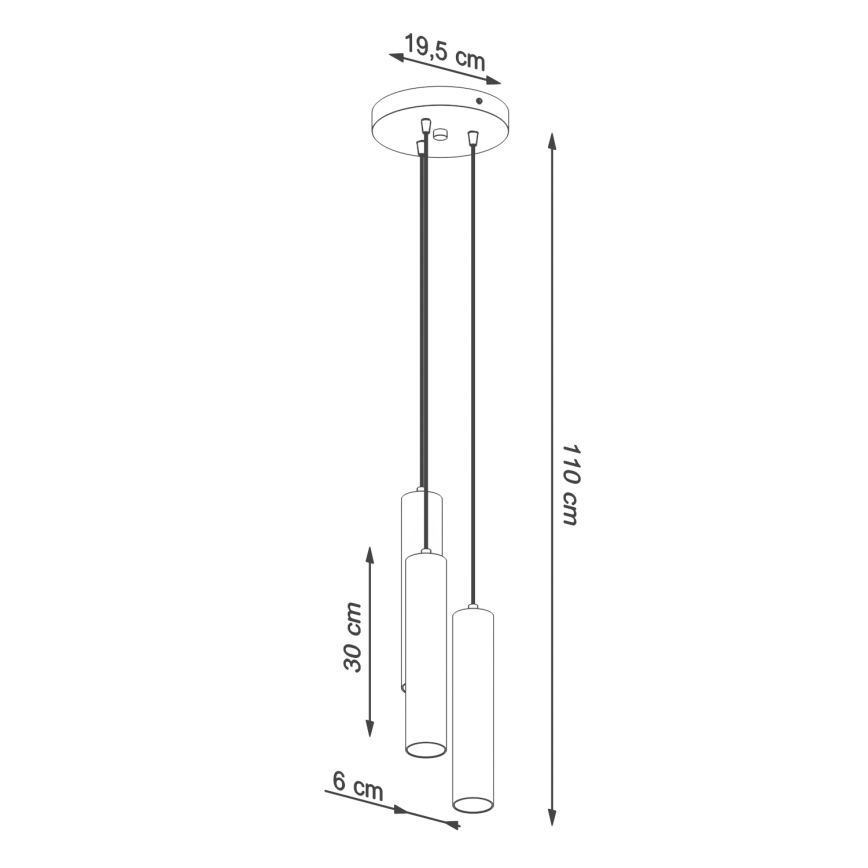 Κρεμαστό φωτιστικό οροφής LAGOS 3xGU10/10W/230V κόκκινο