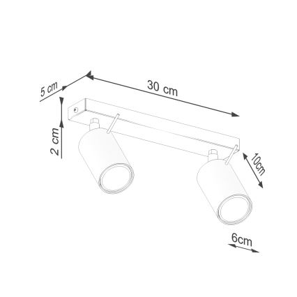 Φωτιστικό σποτ RING 2xGU10/10W/230V κρεμ