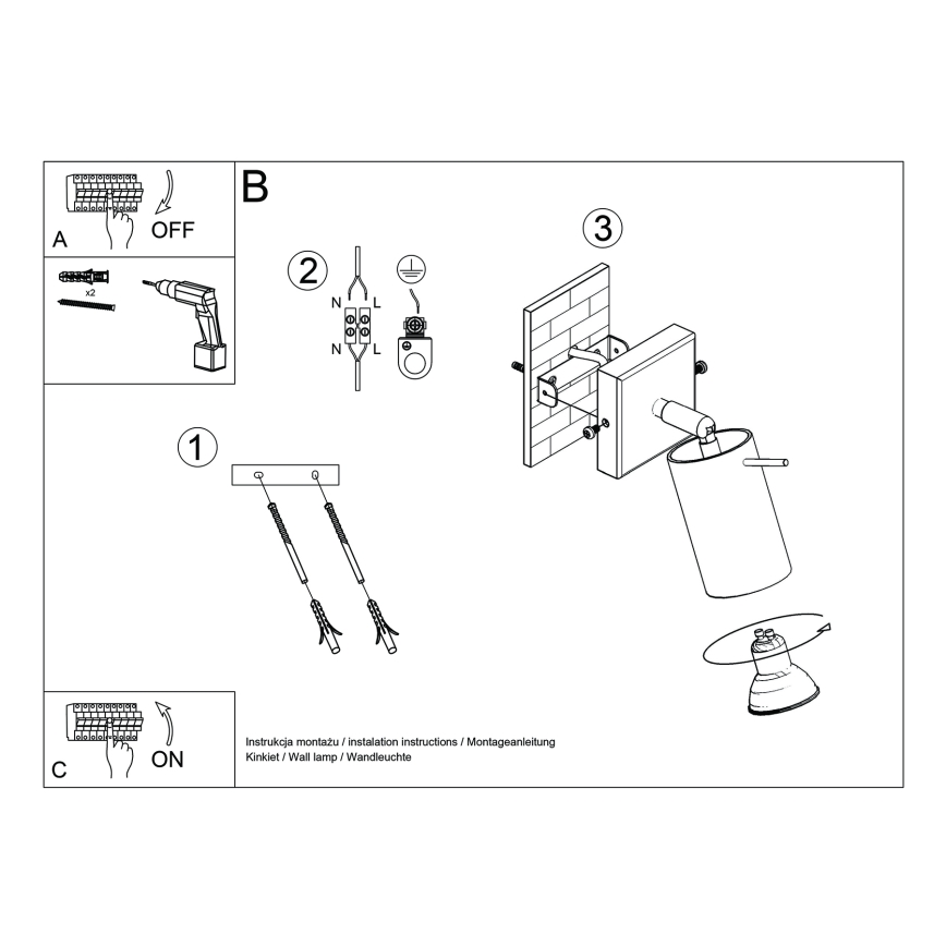 Σποτ τοίχου RING 1xGU10/10W/230V πράσινο