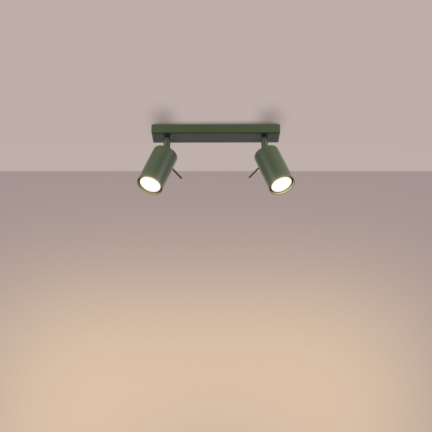 Φωτιστικό σποτ RING 2xGU10/10W/230V πράσινο