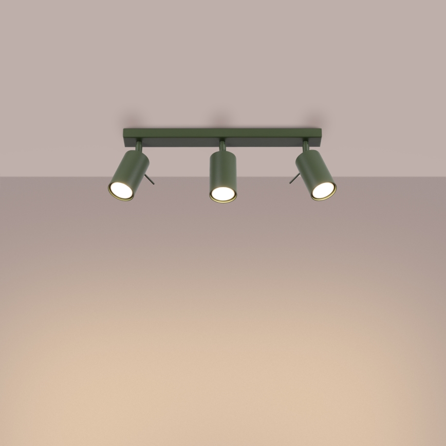 Φωτιστικό σποτ RING 3xGU10/10W/230V πράσινο