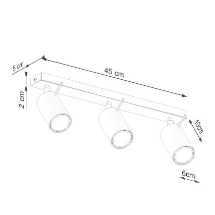 Φωτιστικό σποτ RING 3xGU10/10W/230V πράσινο