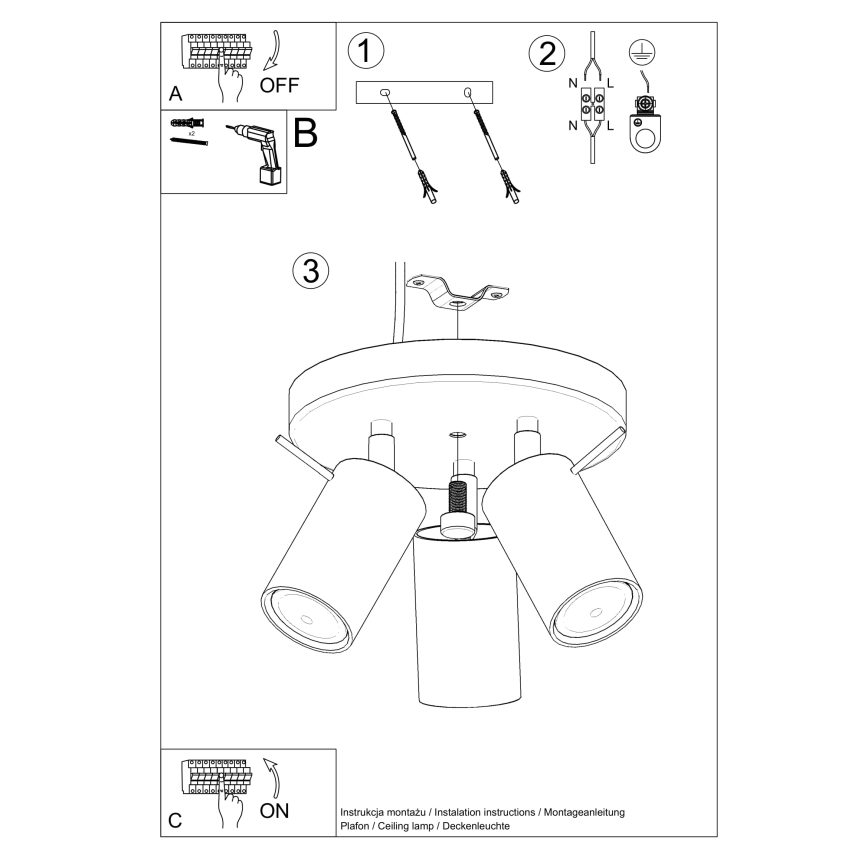 Φωτιστικό σποτ RING 3xGU10/10W/230V πράσινο