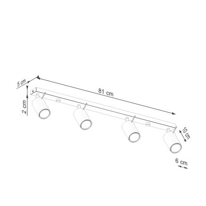 Φωτιστικό σποτ RING 4xGU10/10W/230V πράσινο