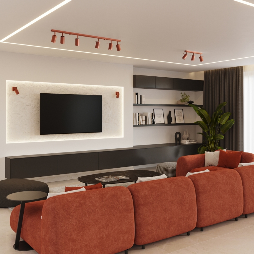 Φωτιστικό σποτ RING 3xGU10/10W/230V κόκκινο