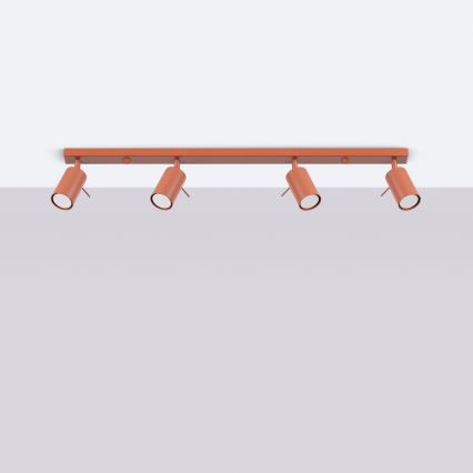 Φωτιστικό σποτ RING 4xGU10/10W/230V κόκκινο