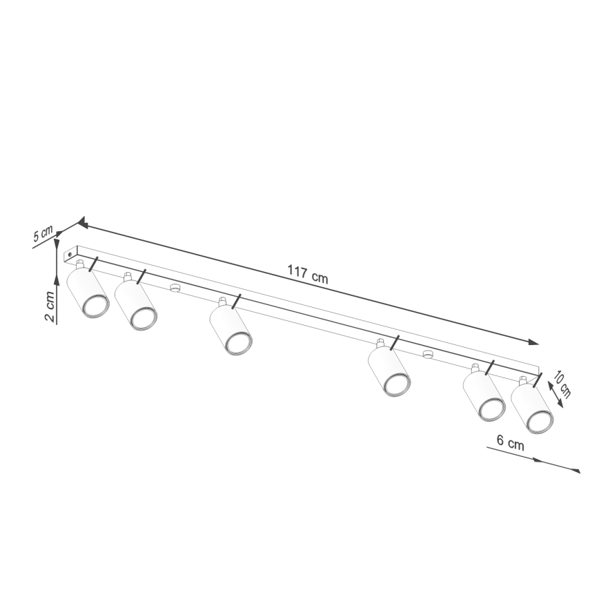 Φωτιστικό σποτ RING 6xGU10/10W/230V κόκκινο