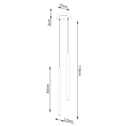 Κρεμαστό φωτιστικό οροφής PASTELO 2xG9/8W/230V κρεμ